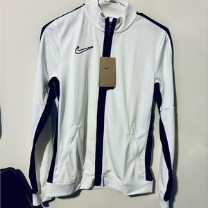 Nike Women's White Bomber Jacket with Black Accents